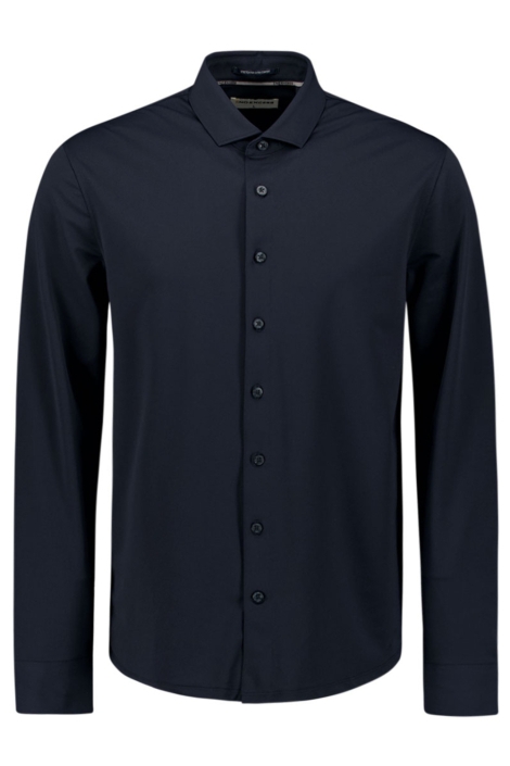 NO-EXCESS blauwe heren overhemd | Vooraanzicht