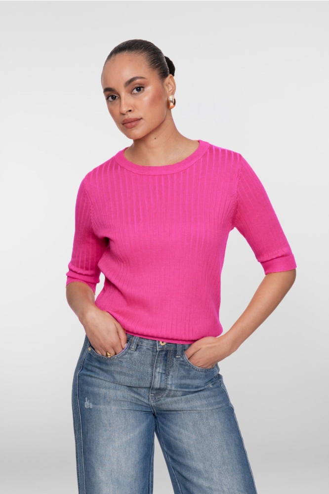 Geisha roze dames trui | Model vooraanzicht