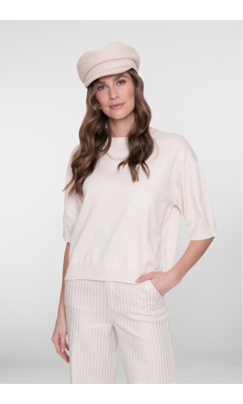 TRUI MET RONDE HALS 64065 14 000721 LIGHT SAND