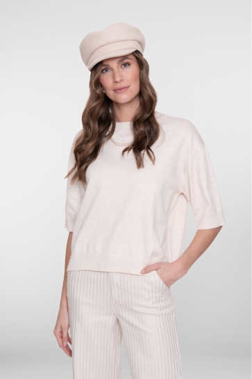 Geisha TRUI MET RONDE HALS 64065 14 000721 LIGHT SAND