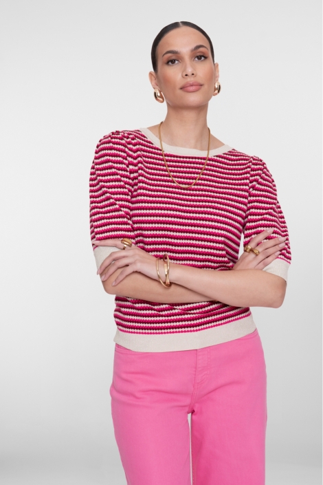 Geisha roze dames t-shirt | Model vooraanzicht