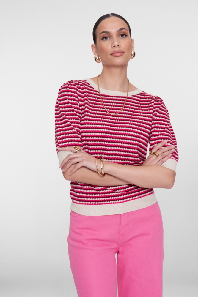 Geisha roze dames t-shirt | Model vooraanzicht