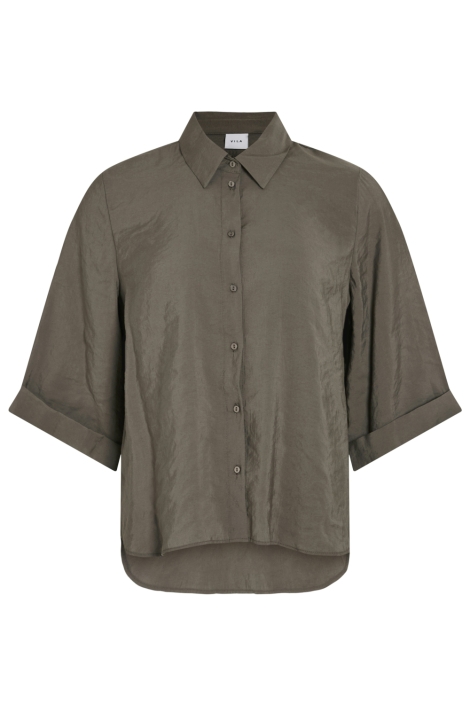 Vila taupe dames blouse | Vooraanzicht