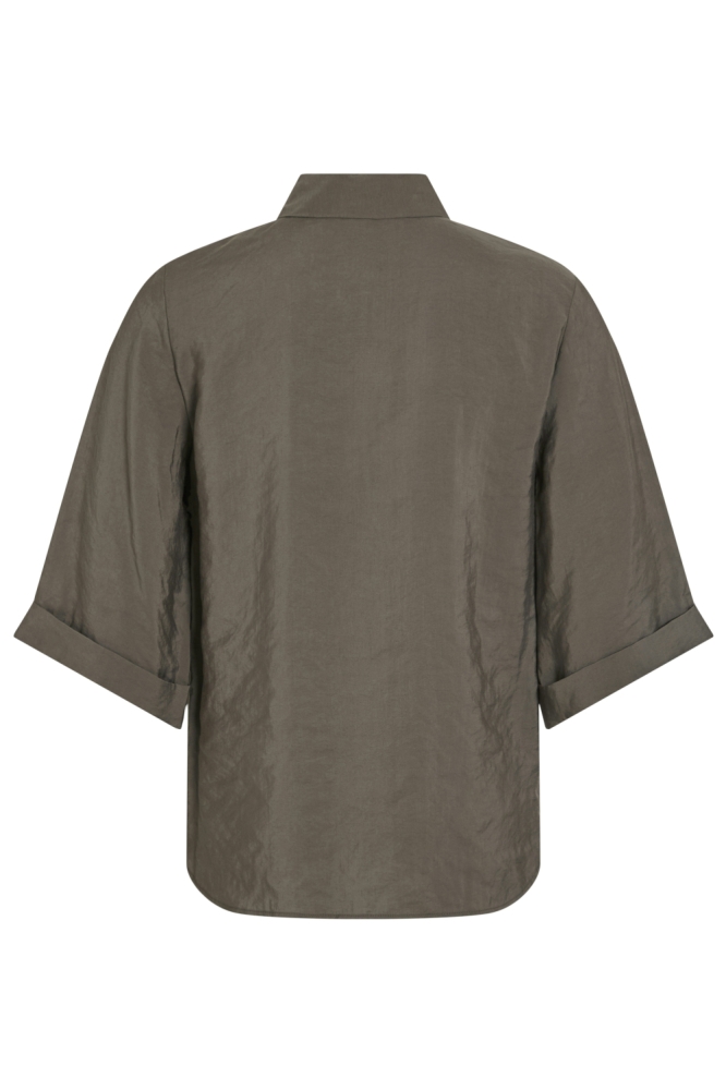 Vila taupe dames blouse | Achteraanzicht