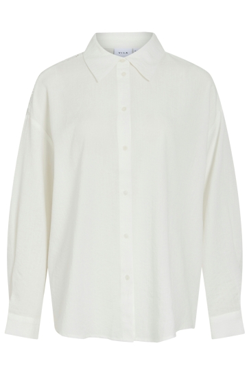 Vila Blouse VICARLOTA L/S SHIRT 14120463 Snow White/LACE