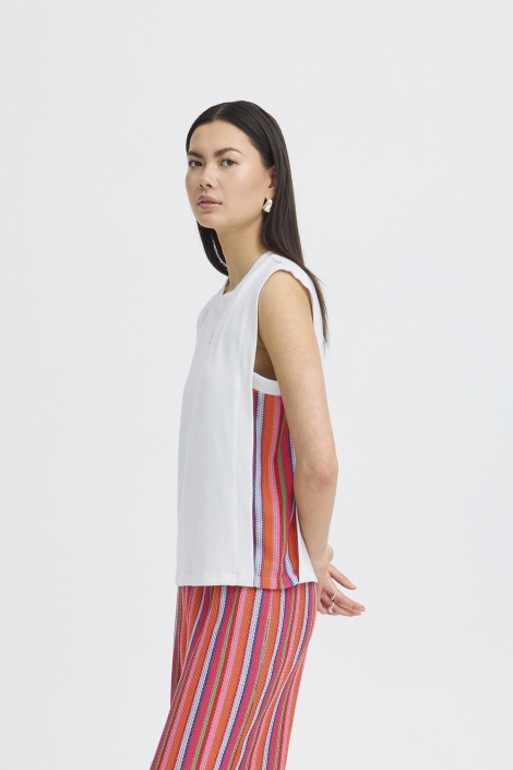 Ichi witte dames top | Model zijaanzicht