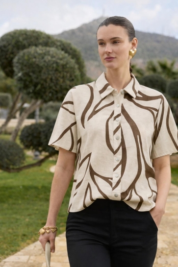 Vila viprisilla s/s shirt Zand
