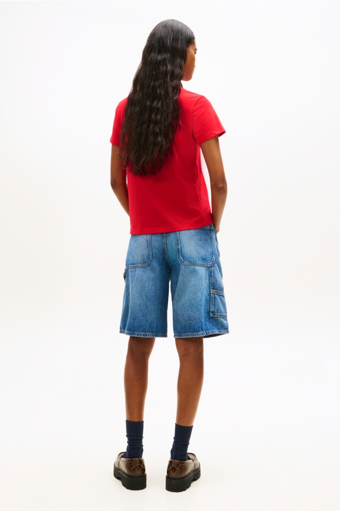 Tommy Jeans rode dames t-shirt | Model