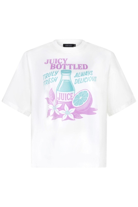 Ydence witte dames t-shirt | Vooraanzicht