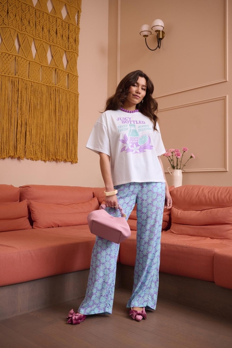 Ydence witte dames t-shirt | Model