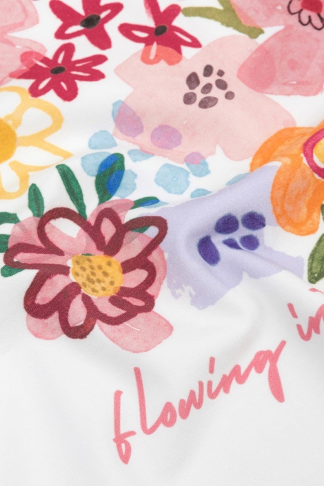 Ydence witte dames t-shirt | Kleurstaal