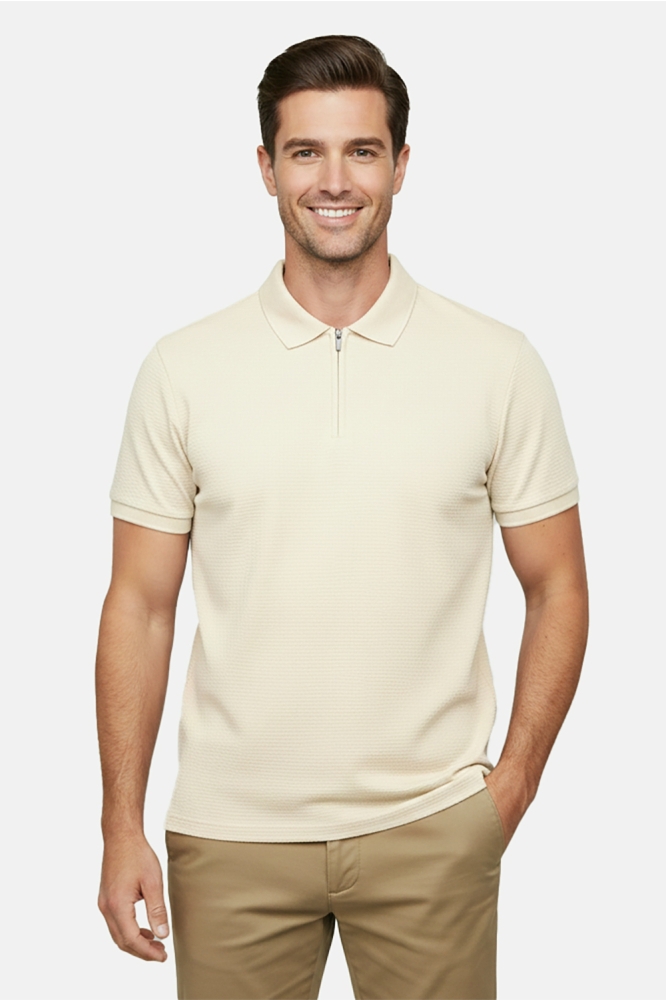 Cars zand heren polo | Model vooraanzicht