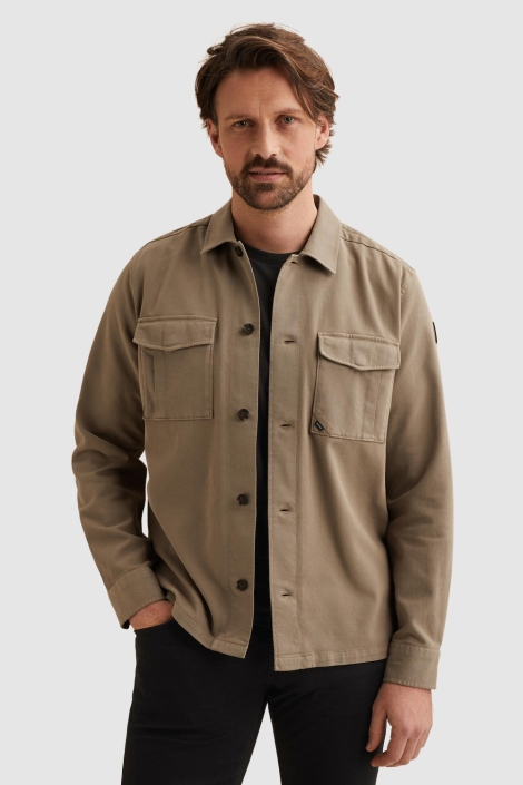 Vanguard taupe heren overhemd | Model vooraanzicht