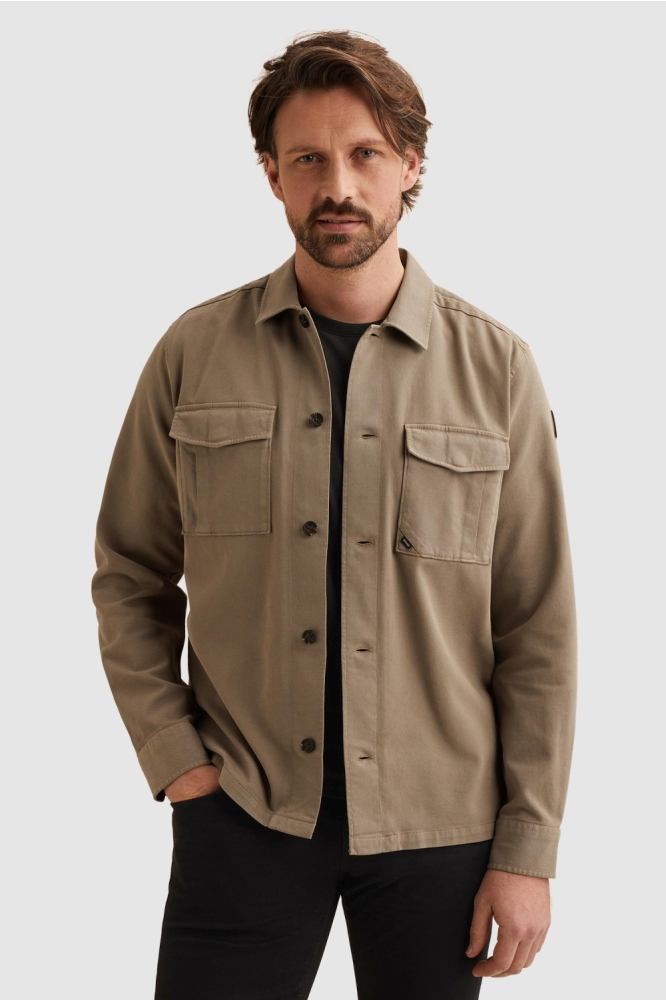 Vanguard taupe heren overhemd | Model vooraanzicht