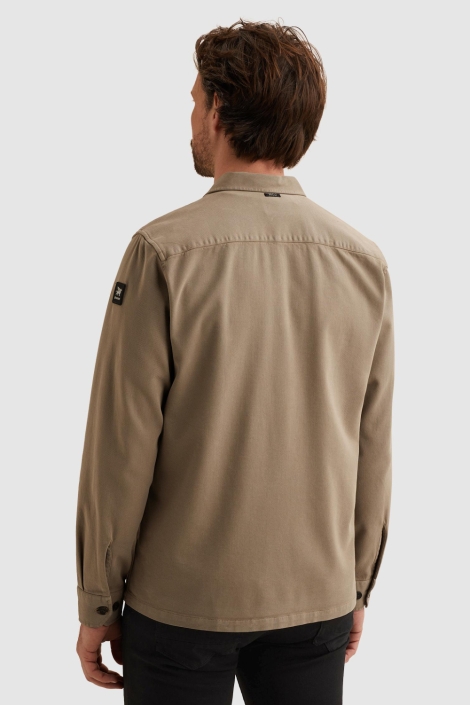 Vanguard taupe heren overhemd | Model achteraanzicht