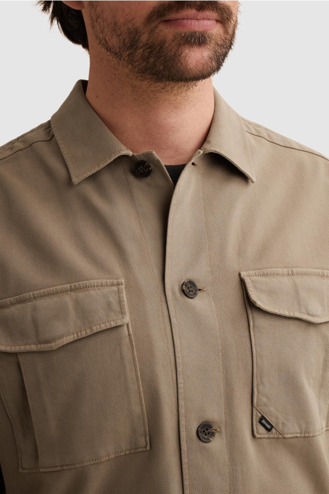 Vanguard taupe heren overhemd | Close up