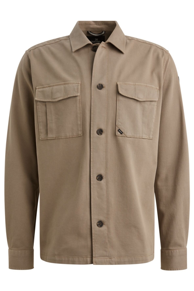 Vanguard taupe heren overhemd | Vooraanzicht