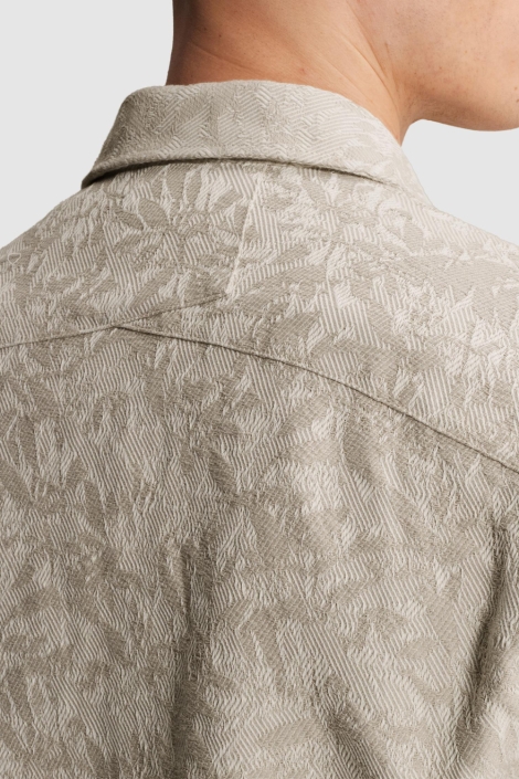 Cast Iron ecru heren overhemd | Close up