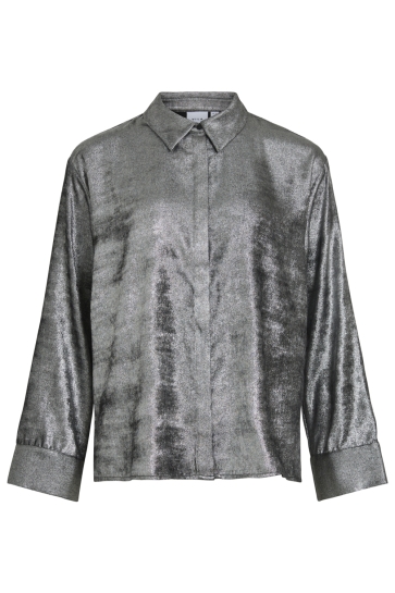 Vila vimetalla l/s shirt/vol Zilver
