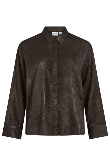 Vila vimetalla l/s shirt/vol Bruin