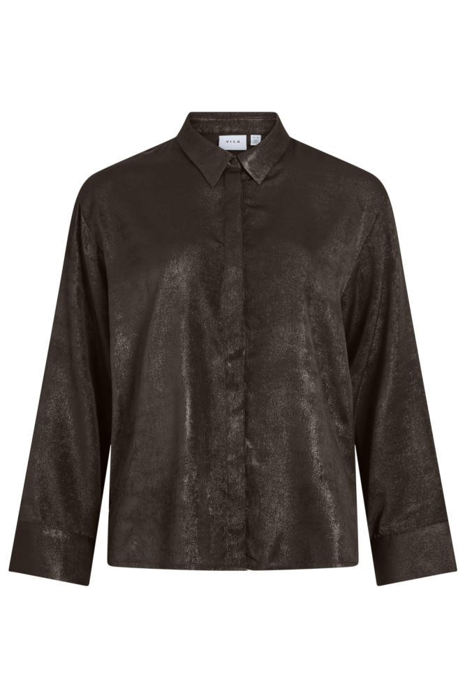 Vila bruine dames blouse | Vooraanzicht