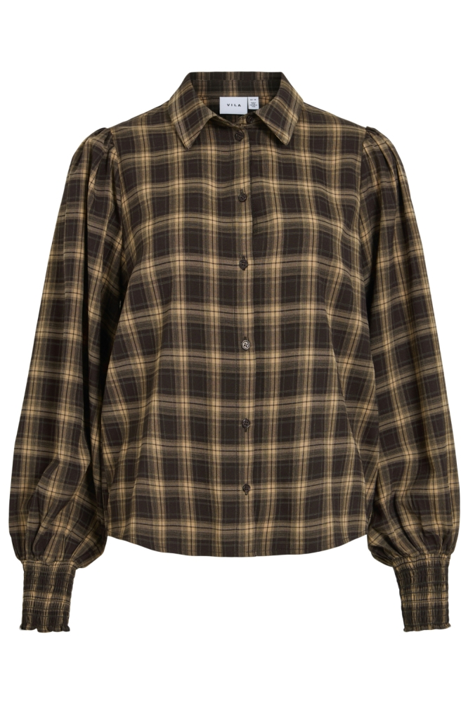 Vila bruine dames blouse | Vooraanzicht