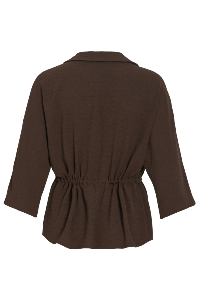 Vila bruine dames blouse | Achteraanzicht