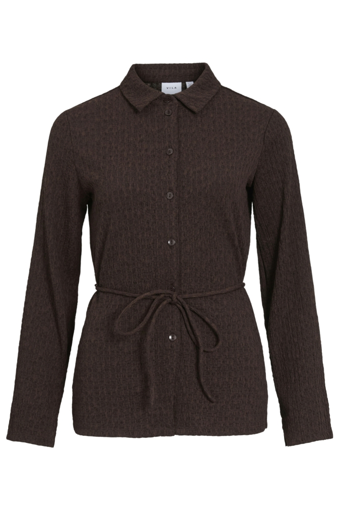Vila bruine dames blouse | Vooraanzicht