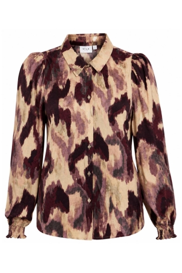 Vila Blouse VIRANO L/S SHIRT/LC 14121103 BIRCH/MULTO COLO