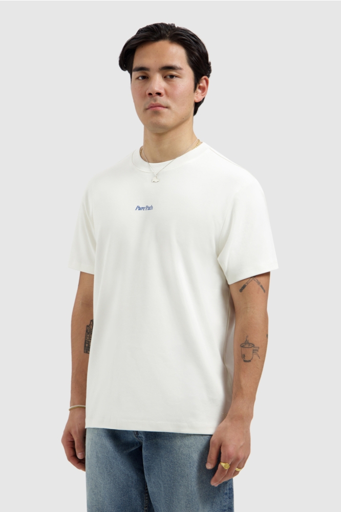 Pure Path witte heren t-shirt | Model vooraanzicht