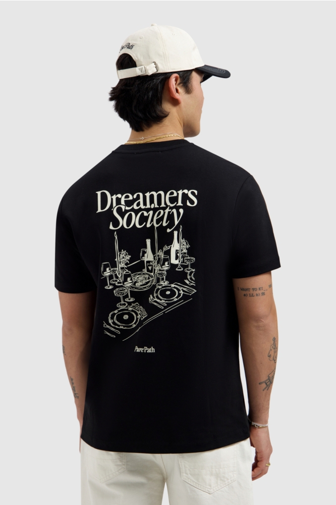 Pure Path zwarte heren t-shirt | Model achteraanzicht