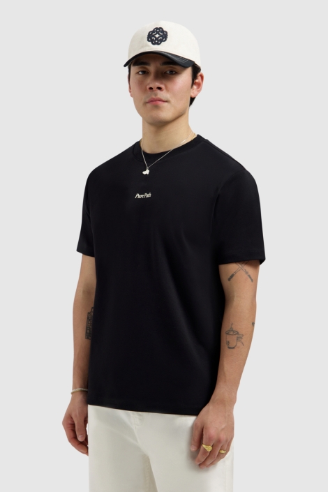 Pure Path zwarte heren t-shirt | Model vooraanzicht