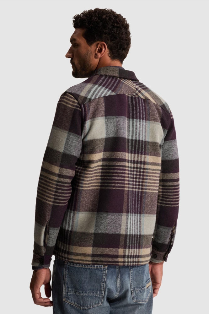 Jack & Jones paarse heren overhemd | Model achteraanzicht