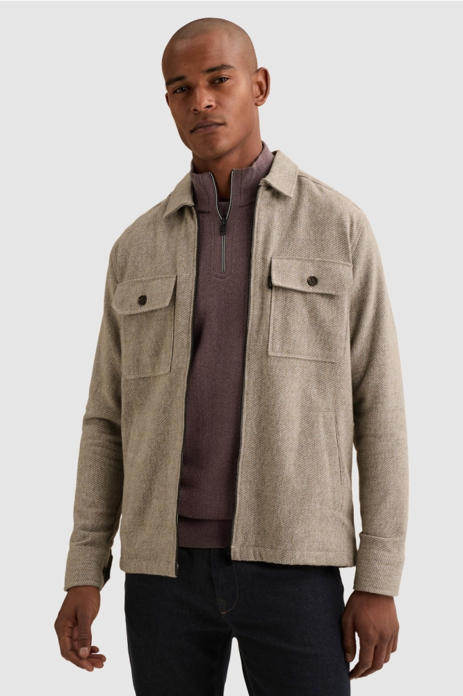 Vanguard taupe heren overhemd | Model vooraanzicht