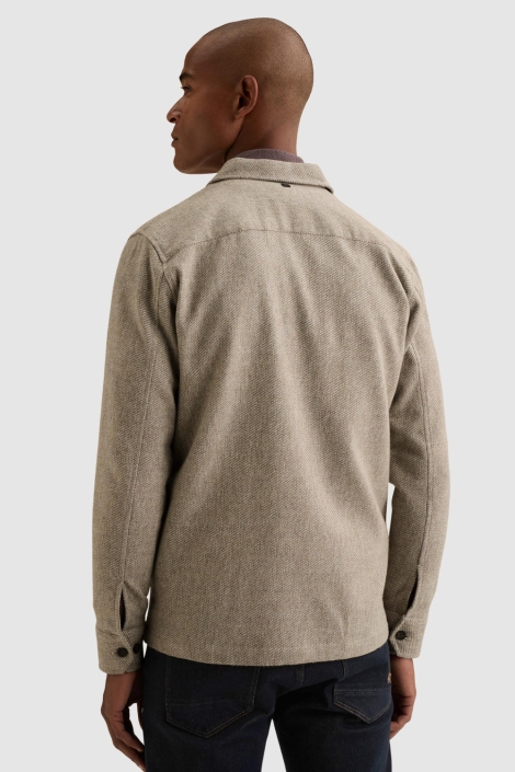 Vanguard taupe heren overhemd | Model achteraanzicht