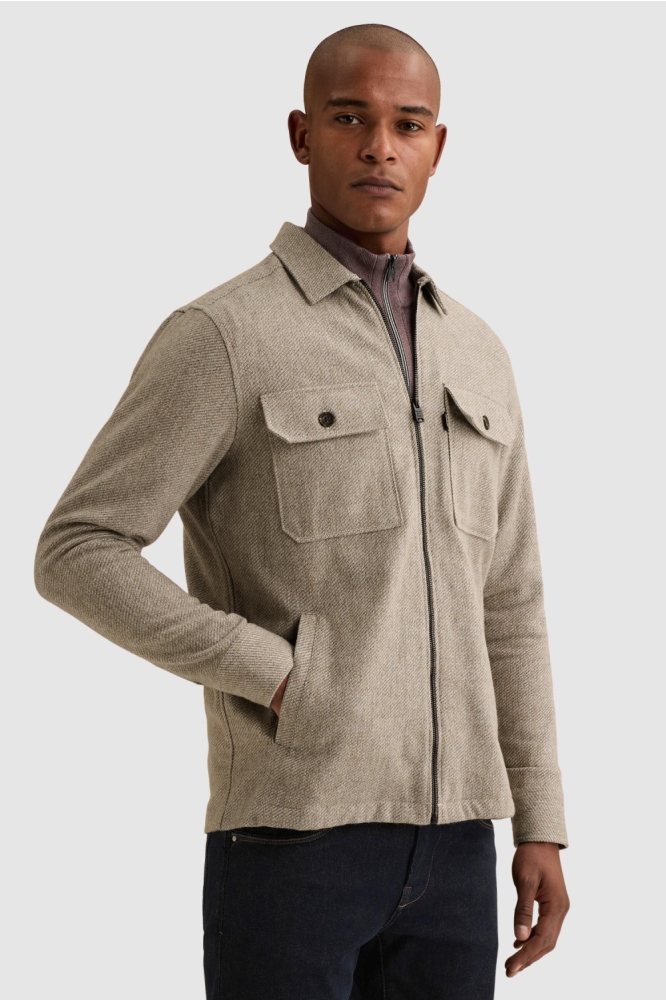 Vanguard taupe heren overhemd | Model vooraanzicht