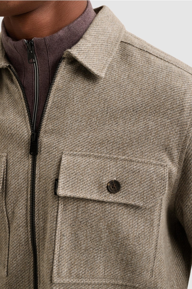 Vanguard taupe heren overhemd | Close up