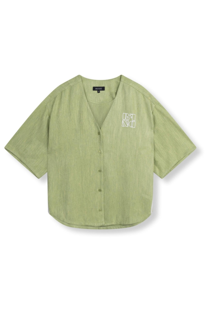 Refined Department groene dames blouse | Vooraanzicht
