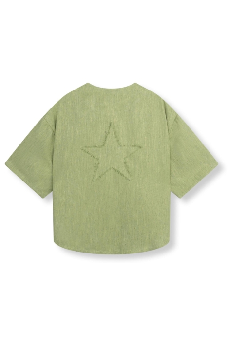 Refined Department groene dames blouse | Achteraanzicht