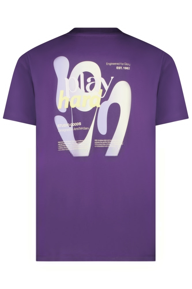 Cars paarse heren t-shirt | Achteraanzicht