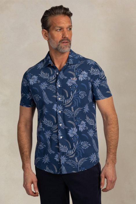 NZA blauwe heren overhemd | Model vooraanzicht