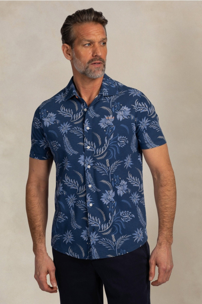 NZA blauwe heren overhemd | Model vooraanzicht