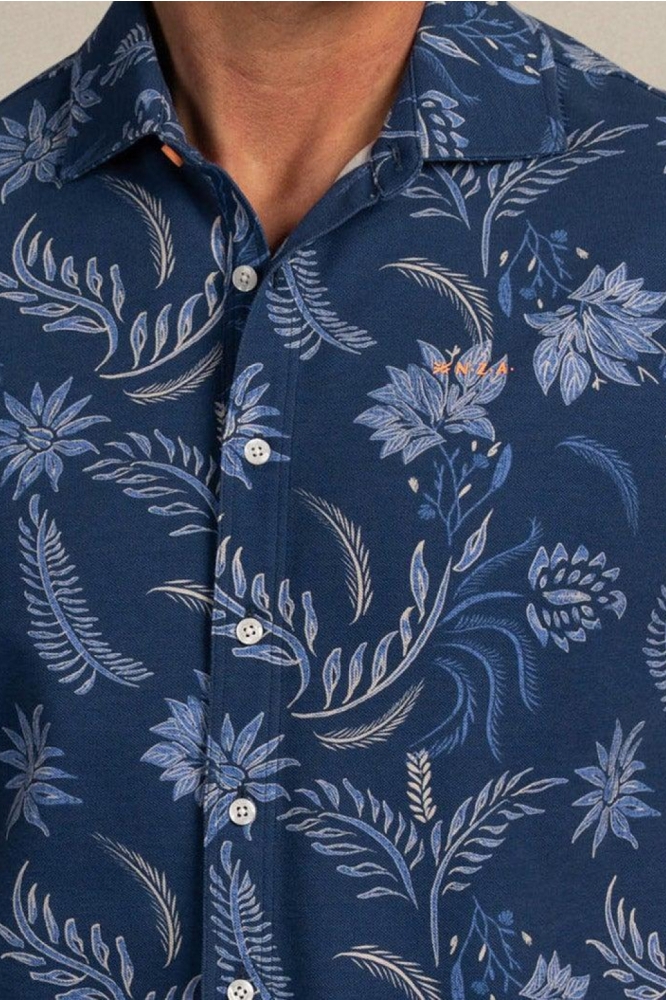 NZA blauwe heren overhemd | Close up