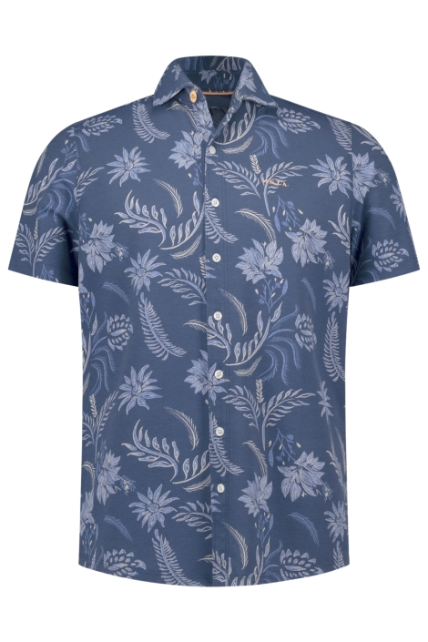 NZA blauwe heren overhemd | Vooraanzicht