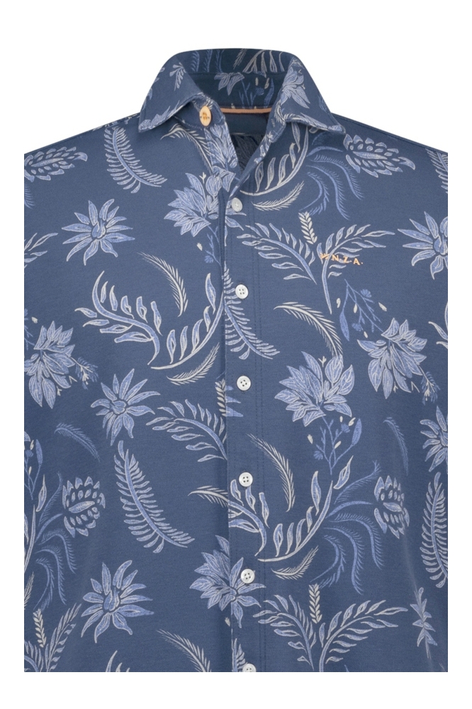 NZA blauwe heren overhemd | Close up