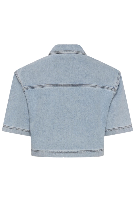 Kaffe blauwe dames blouse | Achteraanzicht