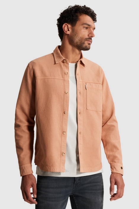 Cast Iron oranje heren overhemd | Model vooraanzicht