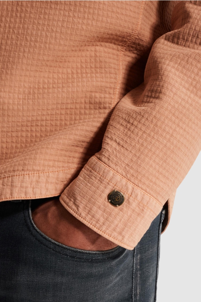 Cast Iron oranje heren overhemd | Close up