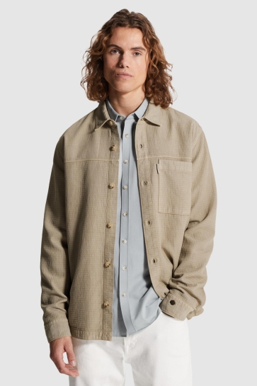 Cast Iron long sleeve shirt gd block structu Taupe