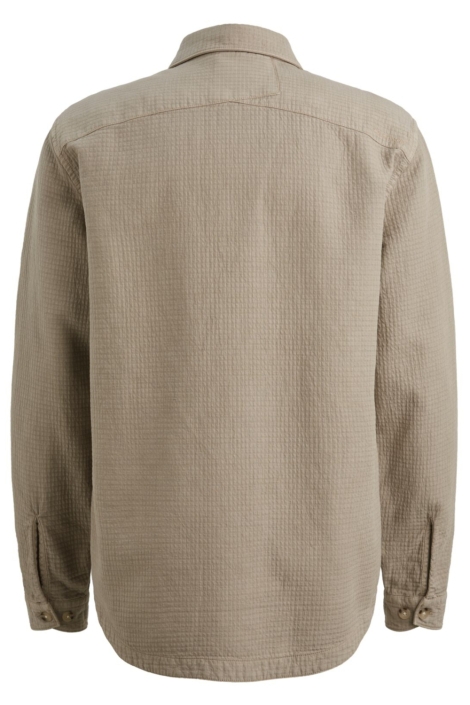 Cast Iron taupe heren overhemd | Achteraanzicht